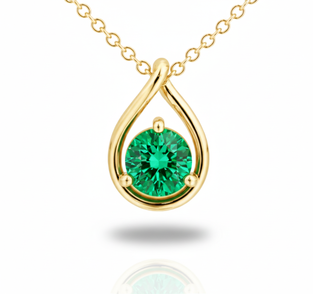 Celeste Teardrop Emerald Necklace