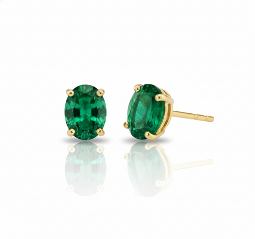 Solstice Emerald Studs