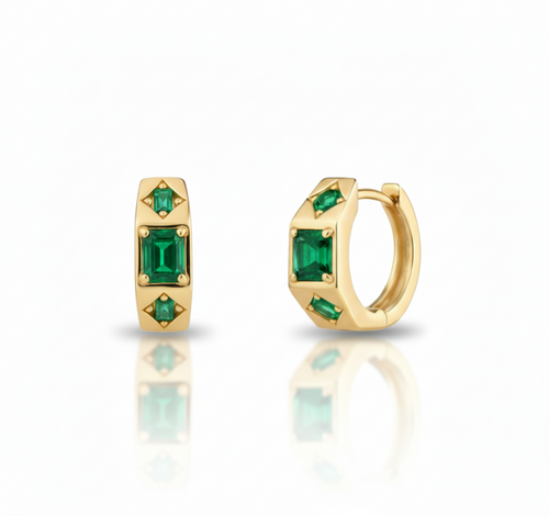 Aurielle Emerald Hoops