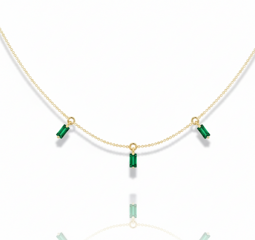 Stellar Trio Emerald Necklace